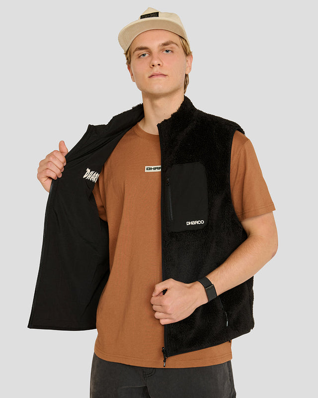 Mens Sherpa Vest | Black | MENS | TOPS | FLEECE AND HOODIES | VEST | DHaRCO | MTB | Image 4 of 6