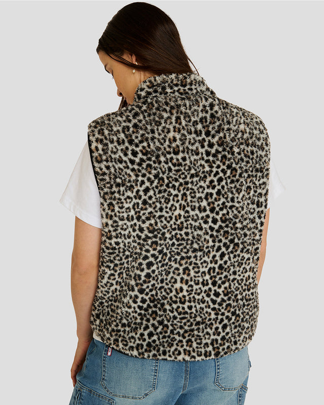 Womens Sherpa Vest | Leopard | WOMENS | TOPS | FLEECE AND HOODIES | VEST | DHaRCO | MTB | Image 7 of 8
