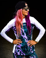 Womens Race Jersey | Isa Signature - Purple Leopard | WOMENS | TOPS | JERSEYS | LONG SLEEVES | RACE JERSEY | DHaRCO | MTB | Image 1 of 6